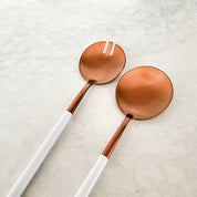 Copper & White Salad Servers