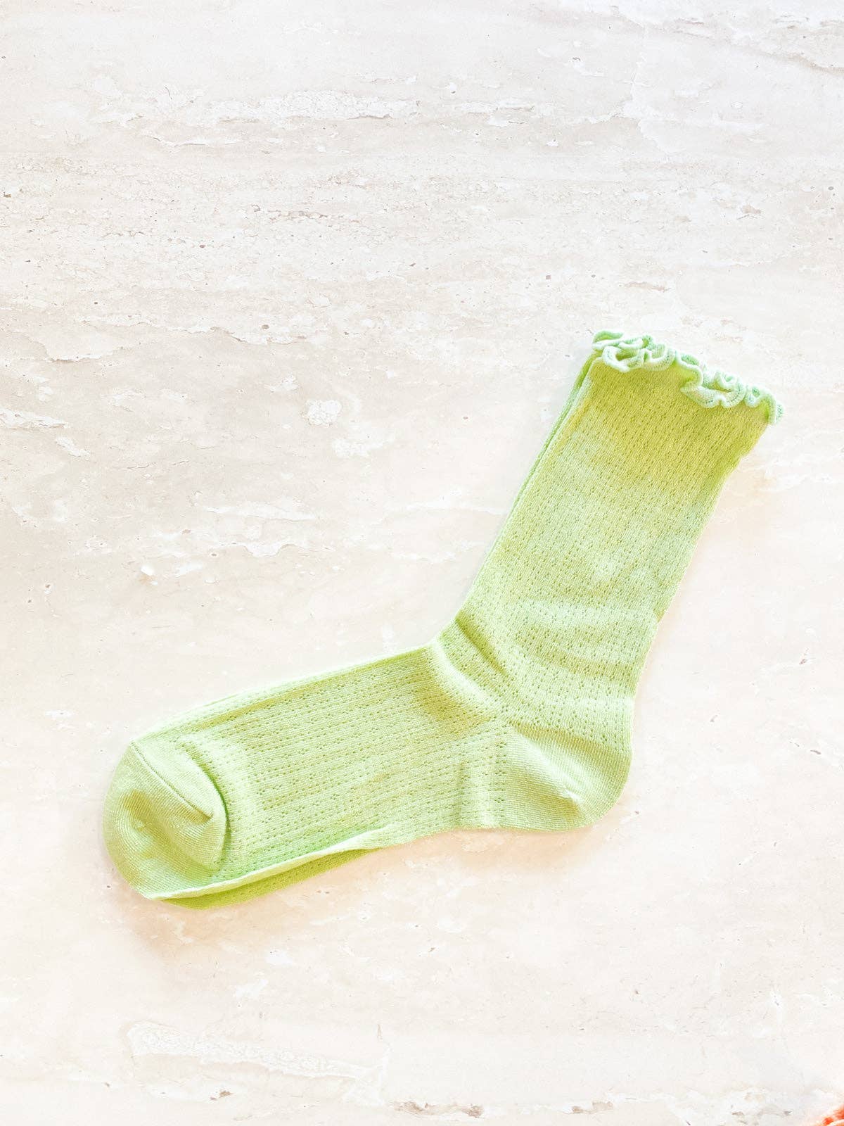 Marshmallow Frill Mesh Socks: Grey