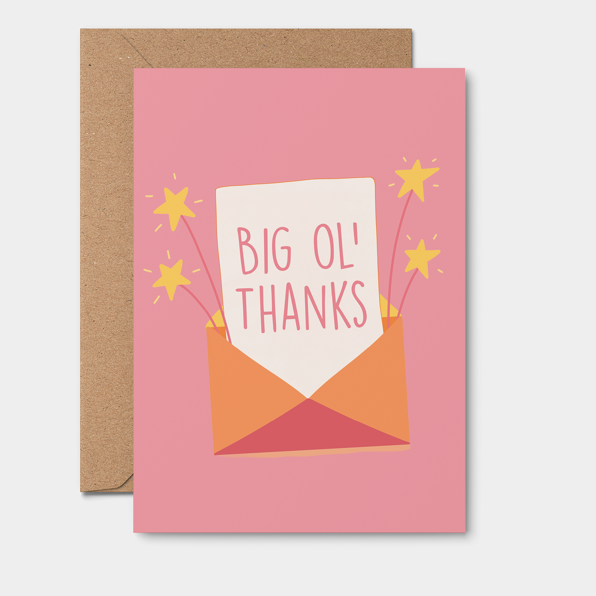 Big Ol' Thanks Greeting Card | Envelope