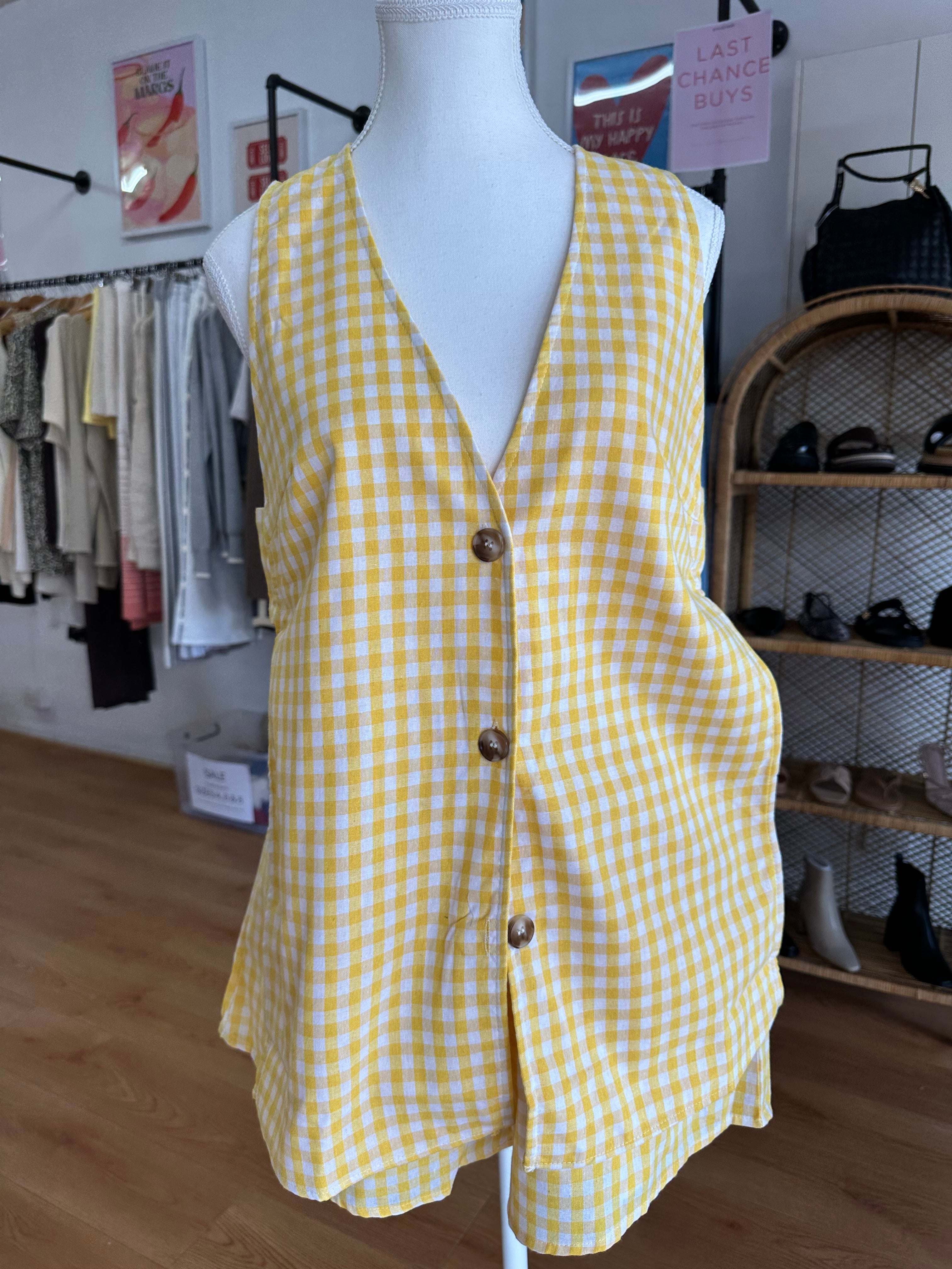 By Frankie Panel Short Set | Yellow Gingham