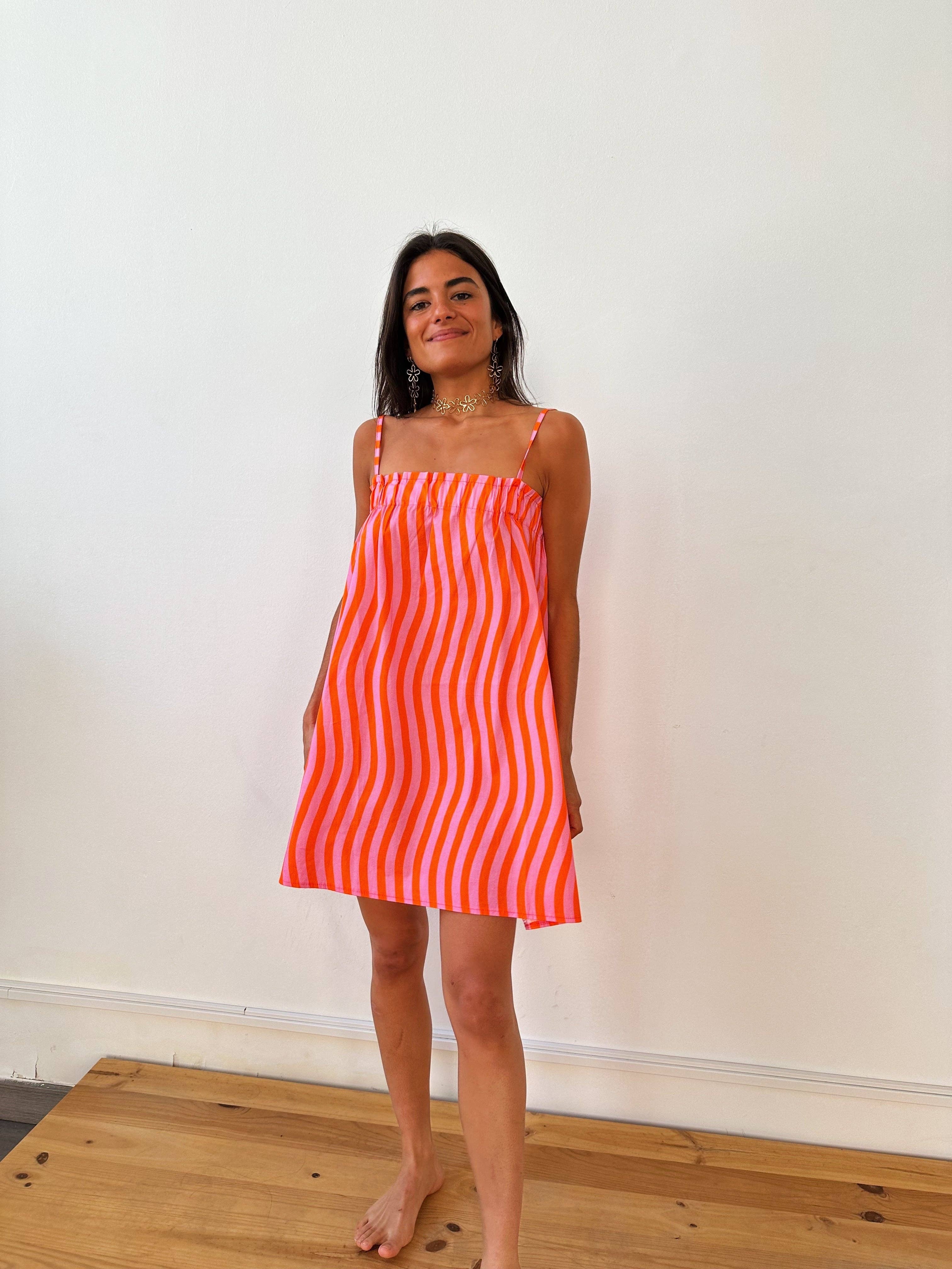 Sira dress | Pink Stripes