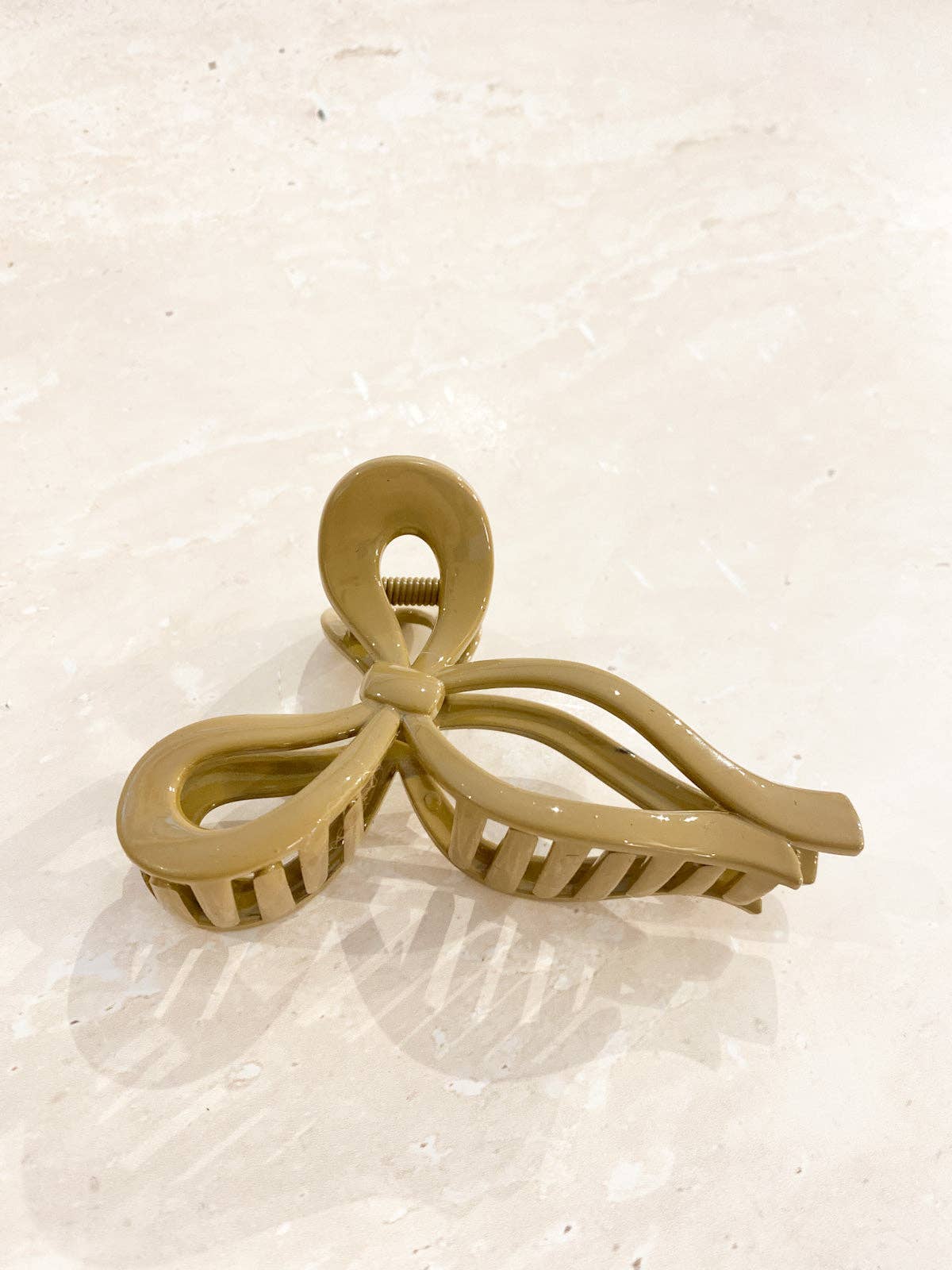 Adora Glossy Bow Claw Clips | Brown