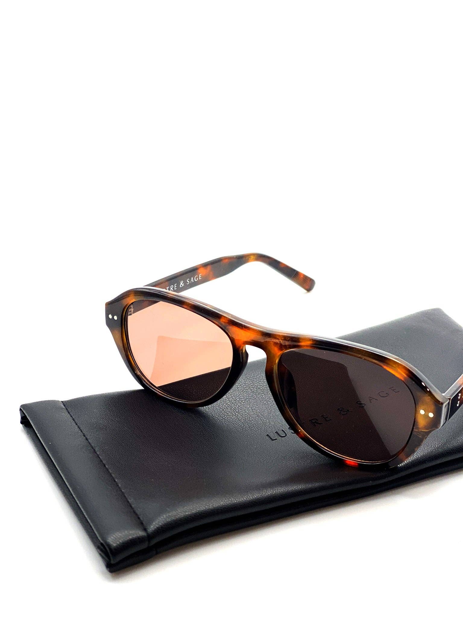 L&S Blanc Round Frame Sunglasses in Dark Tort