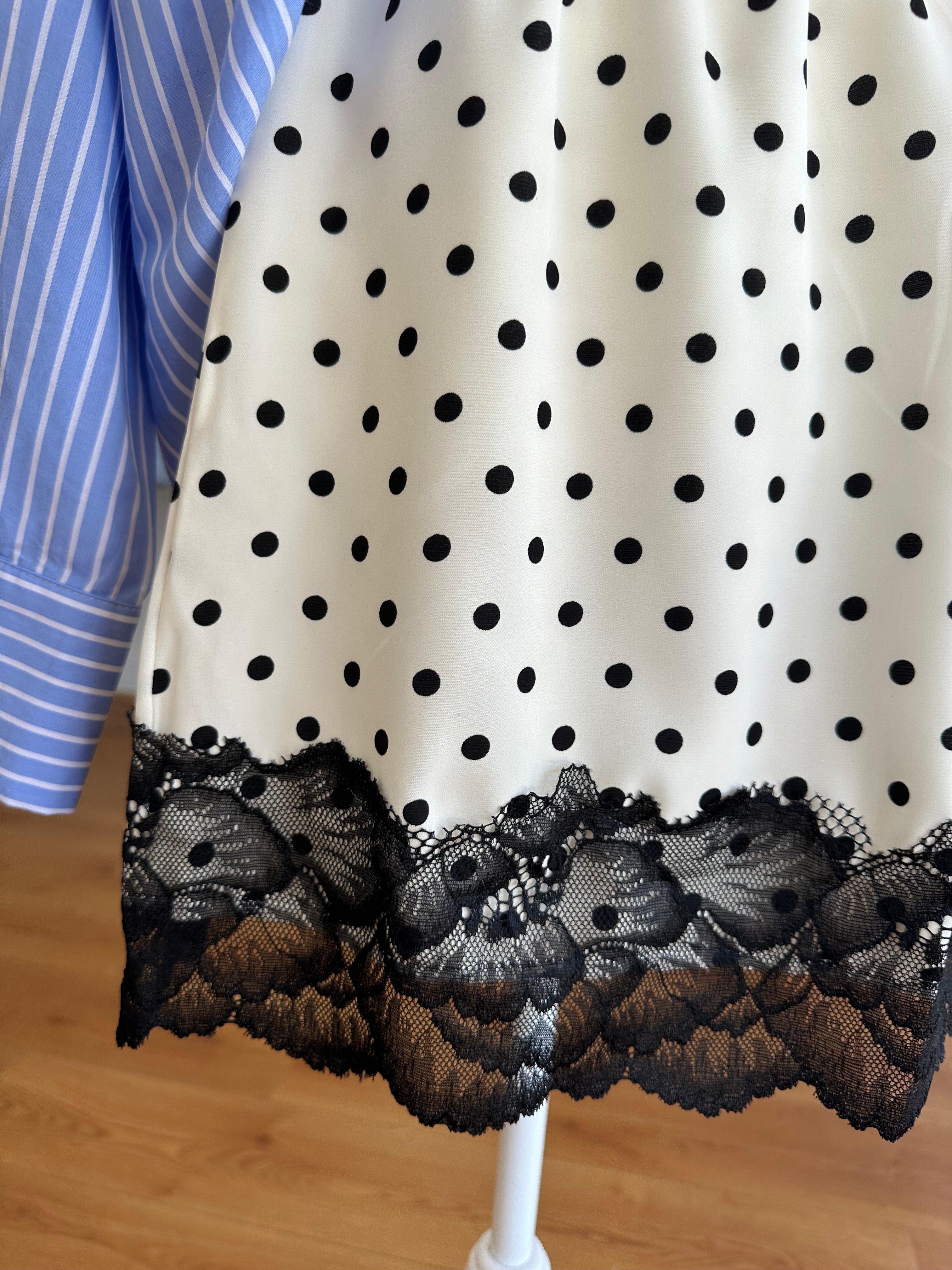 White/Black Polka Dot Skirt