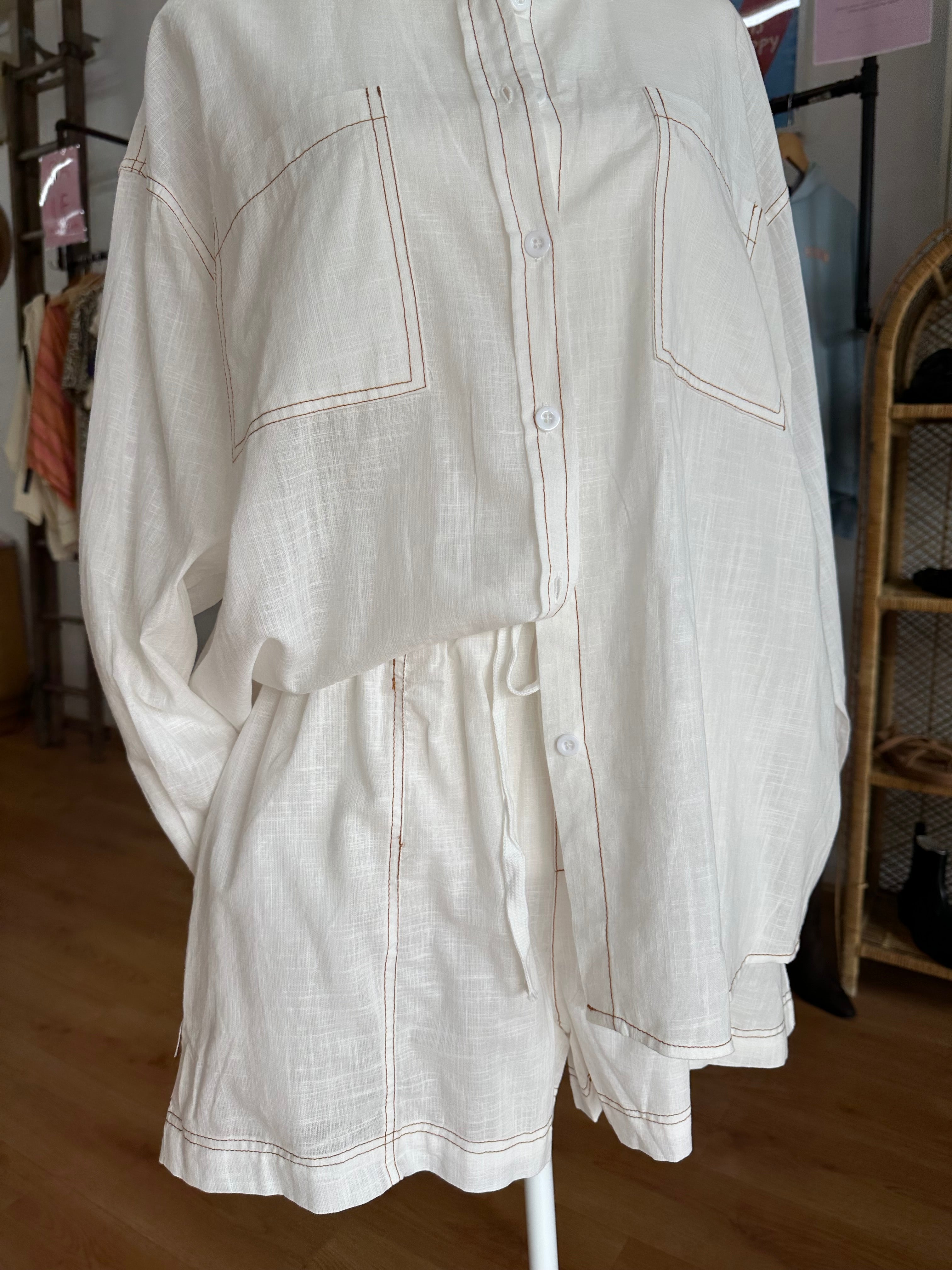 By Frankie Elodie Denim Shorts| White