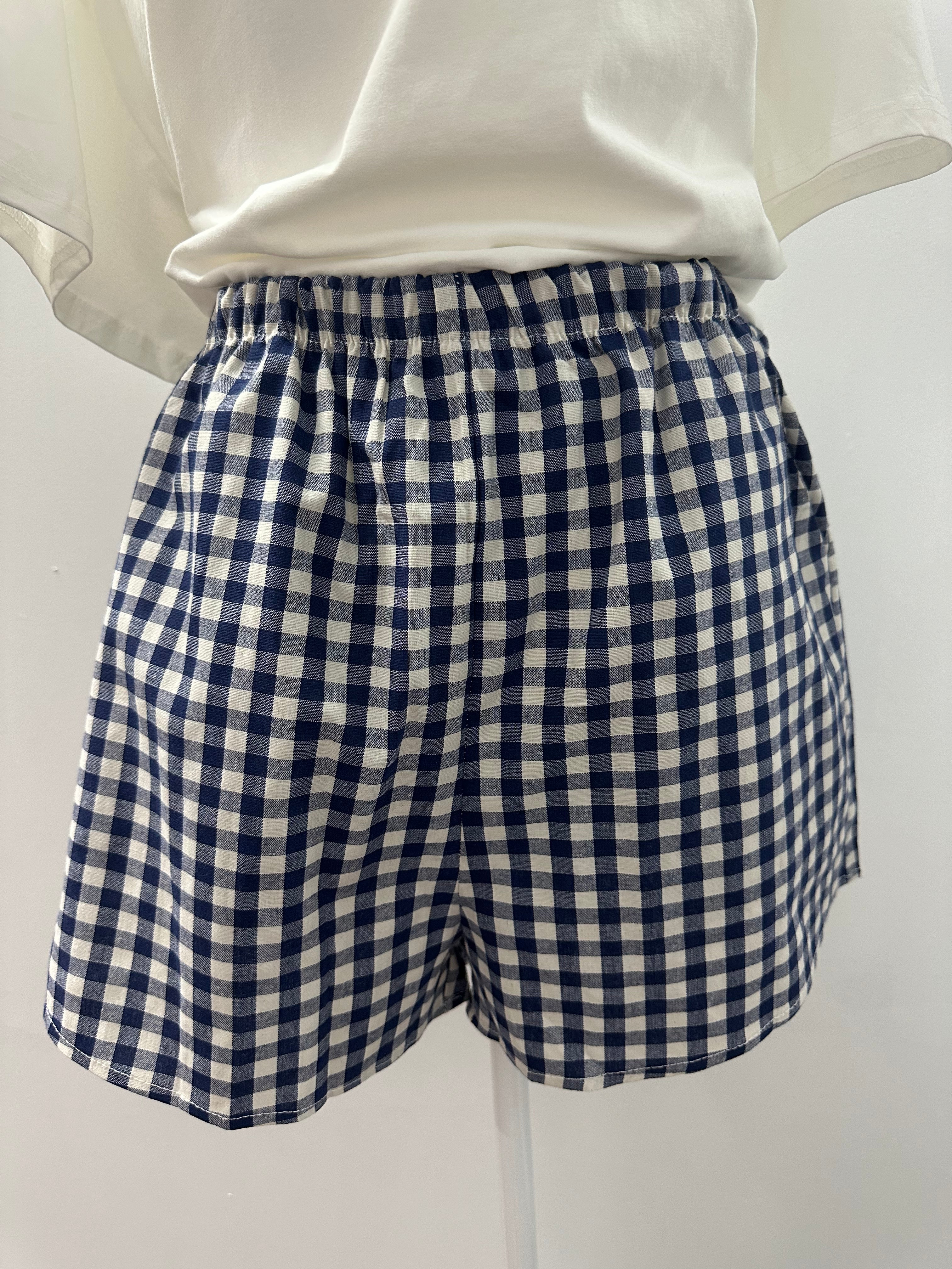 By Frankie - Navy Gingham Shorts