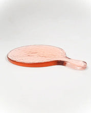 Hammered Glass Round Serving Board: Blush