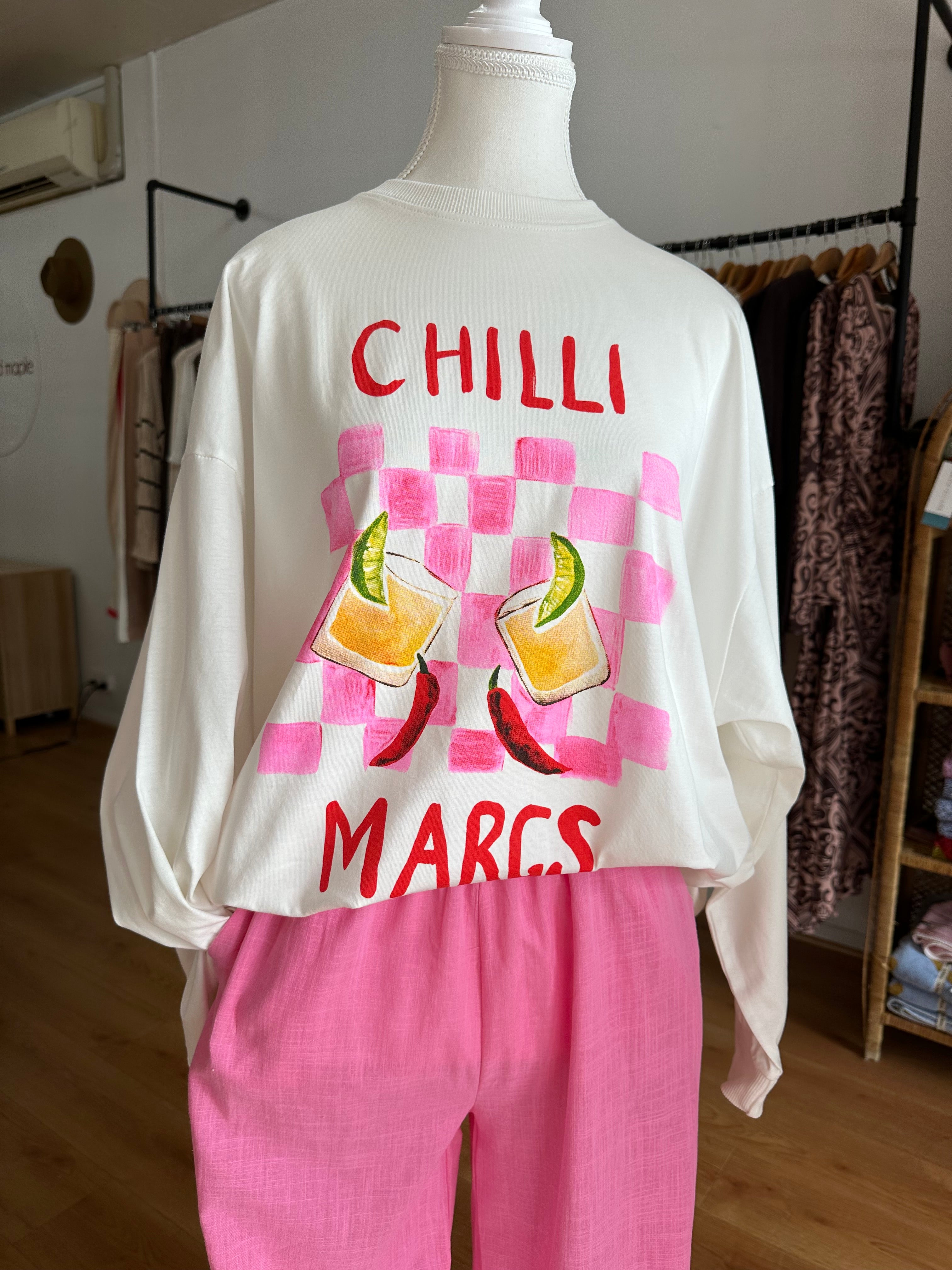 By Frankie Chilli Margs Long Sleeve | White
