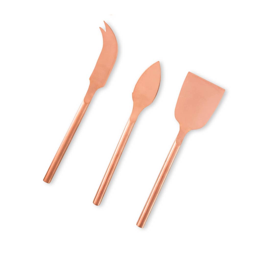 Copper 3 Piece Cheese Knife Set