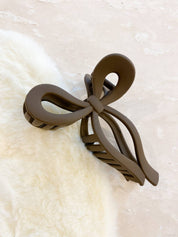 Romy Matte Bow Claw Clips | Beige