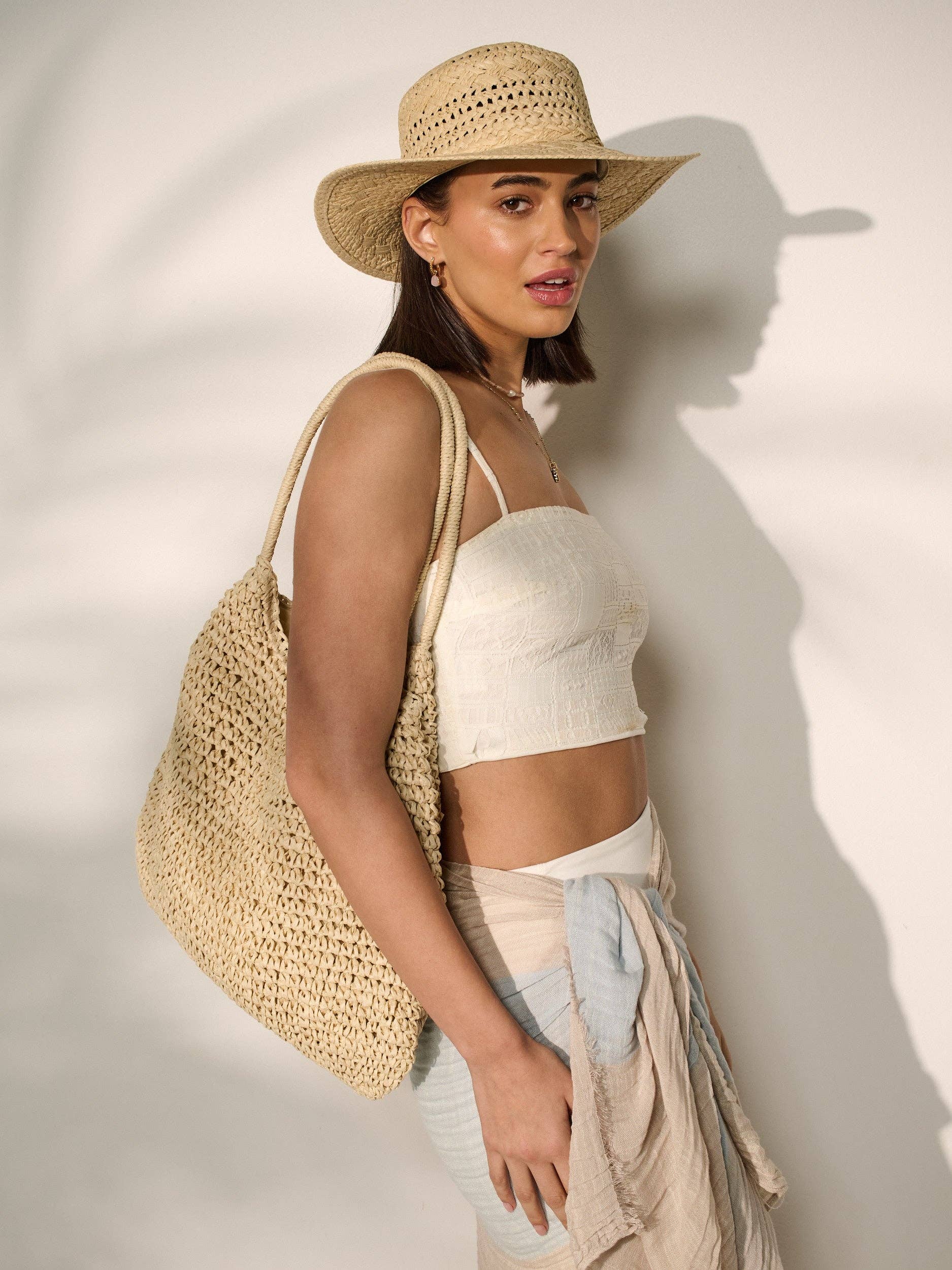 Joyce Straw Hat in Beige