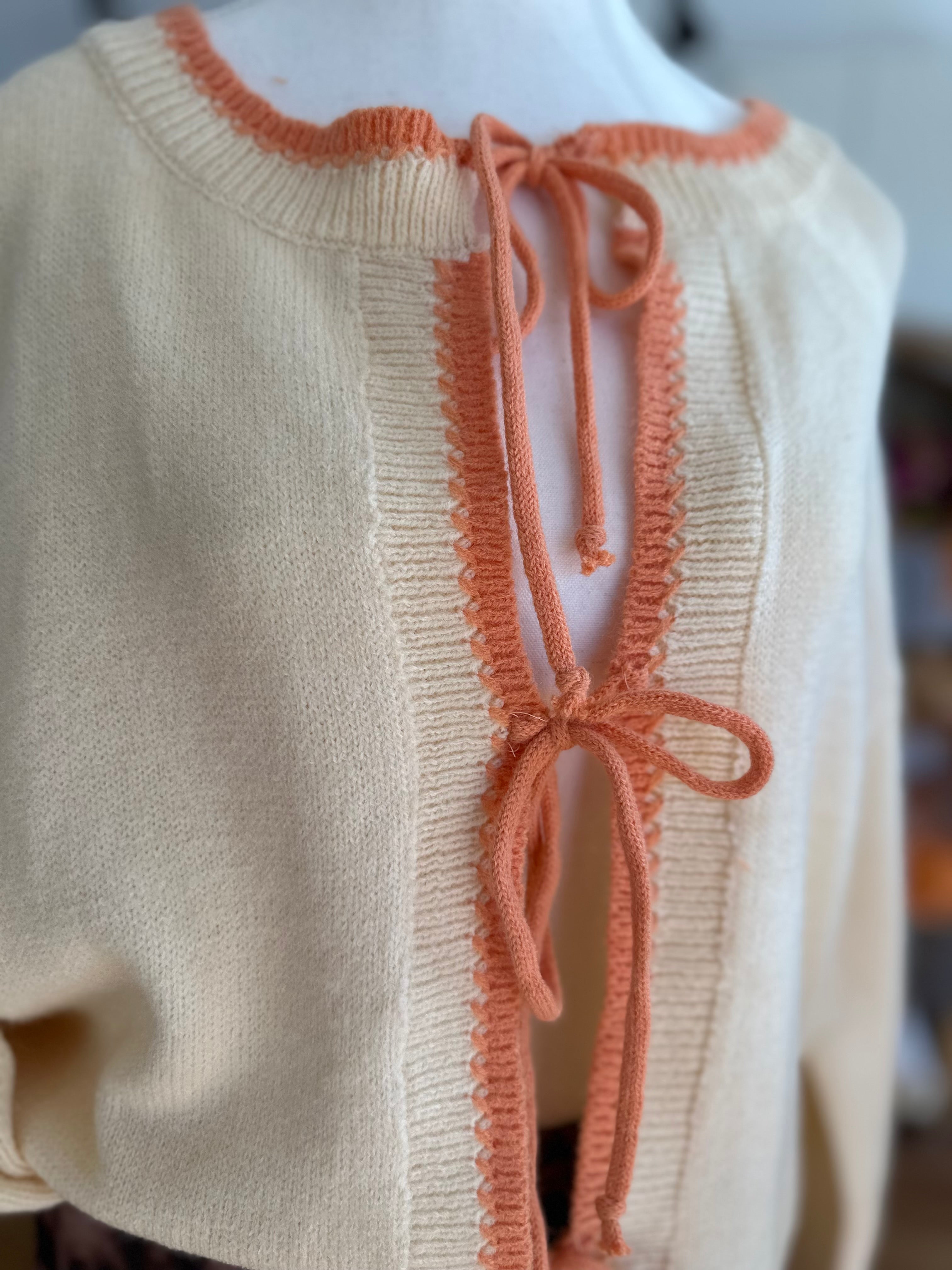 By Frankie Mila Tie Knit | Cream & Orange
