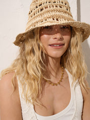 Crochet Summer Straw Hat in Natural