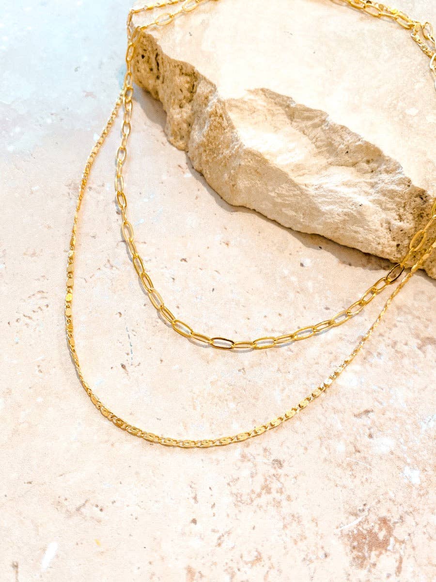 Fine Layered 18K Gold Plated Necklace