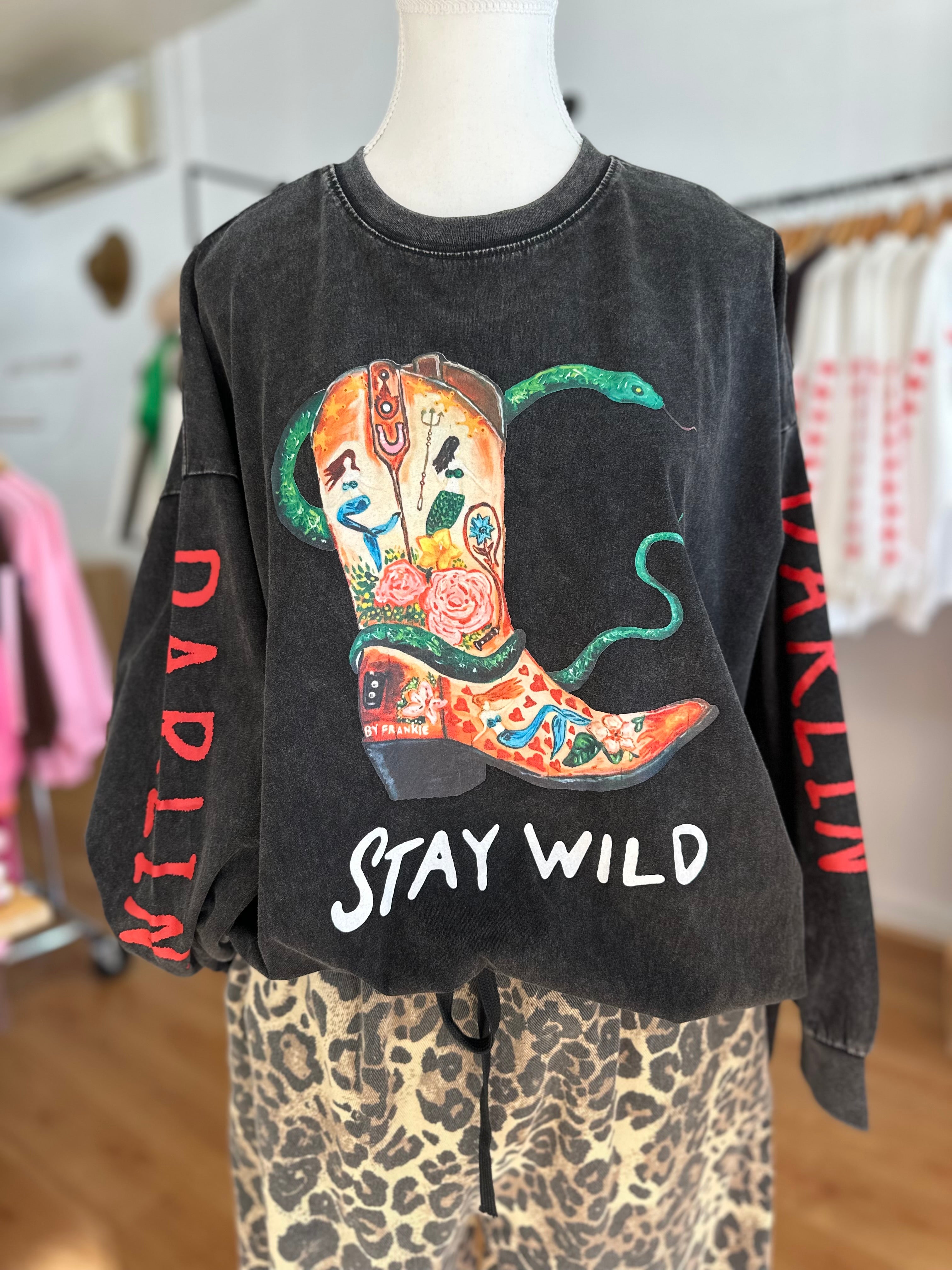 By Frankie - Stay Wild LS Tee | Grey