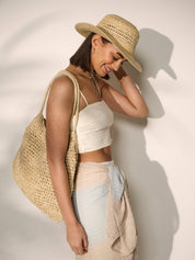 Joyce Straw Hat in Beige