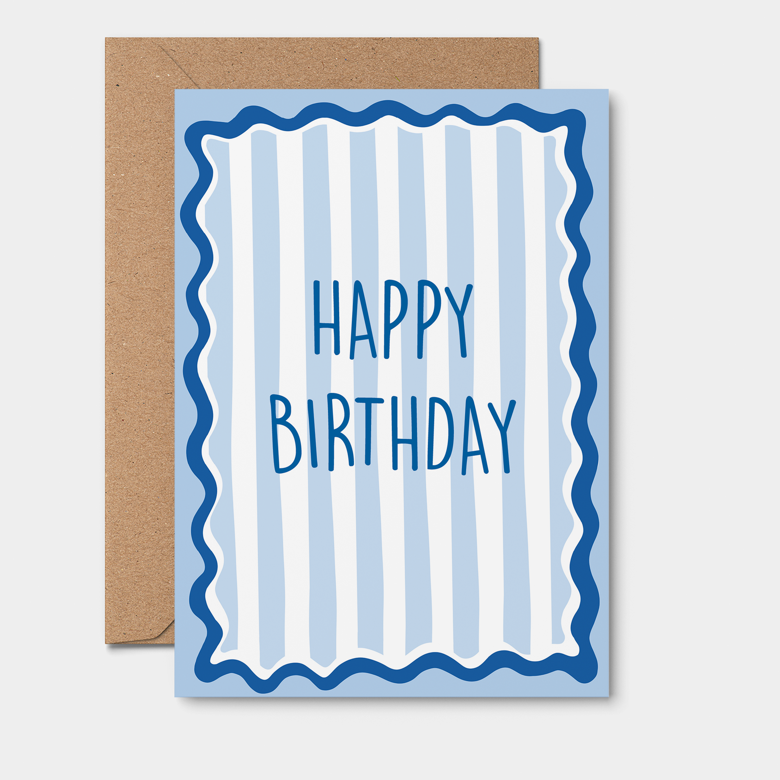 Happy Birthday Greeting Card | Blue Squiggle