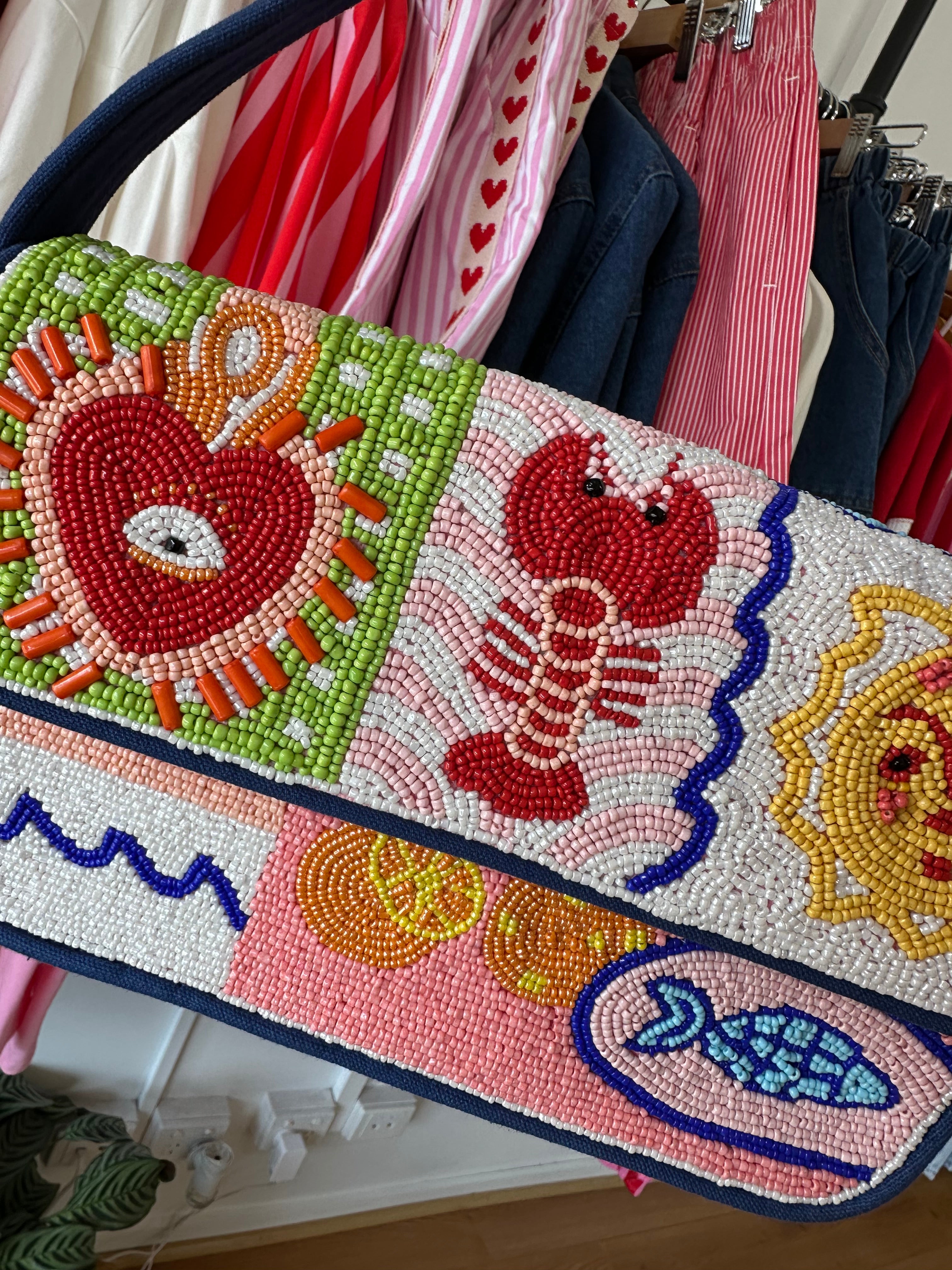 Beaded Bag - Lobster Sun