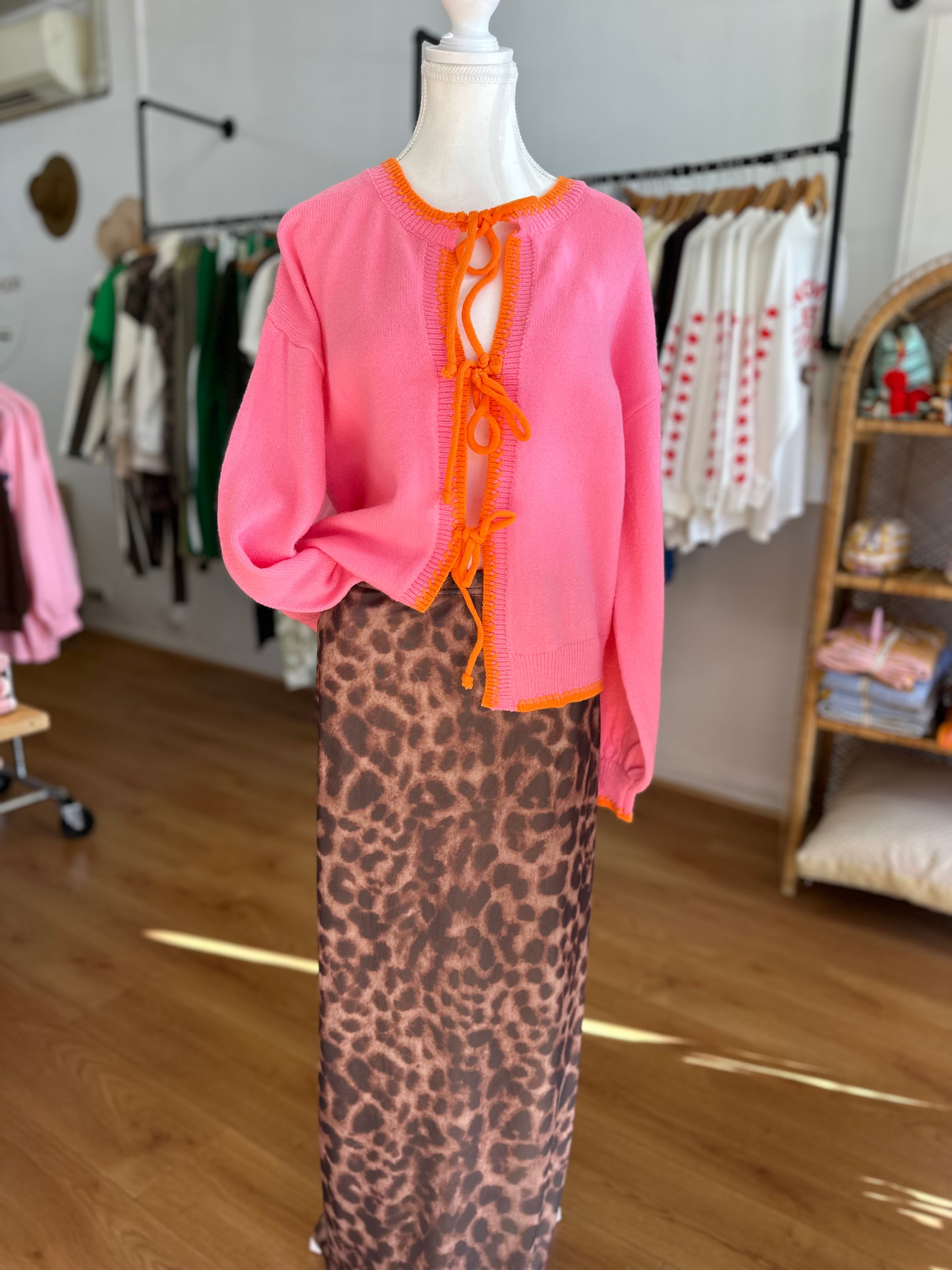 By Frankie Mila Tie Knit | Pink & Orange