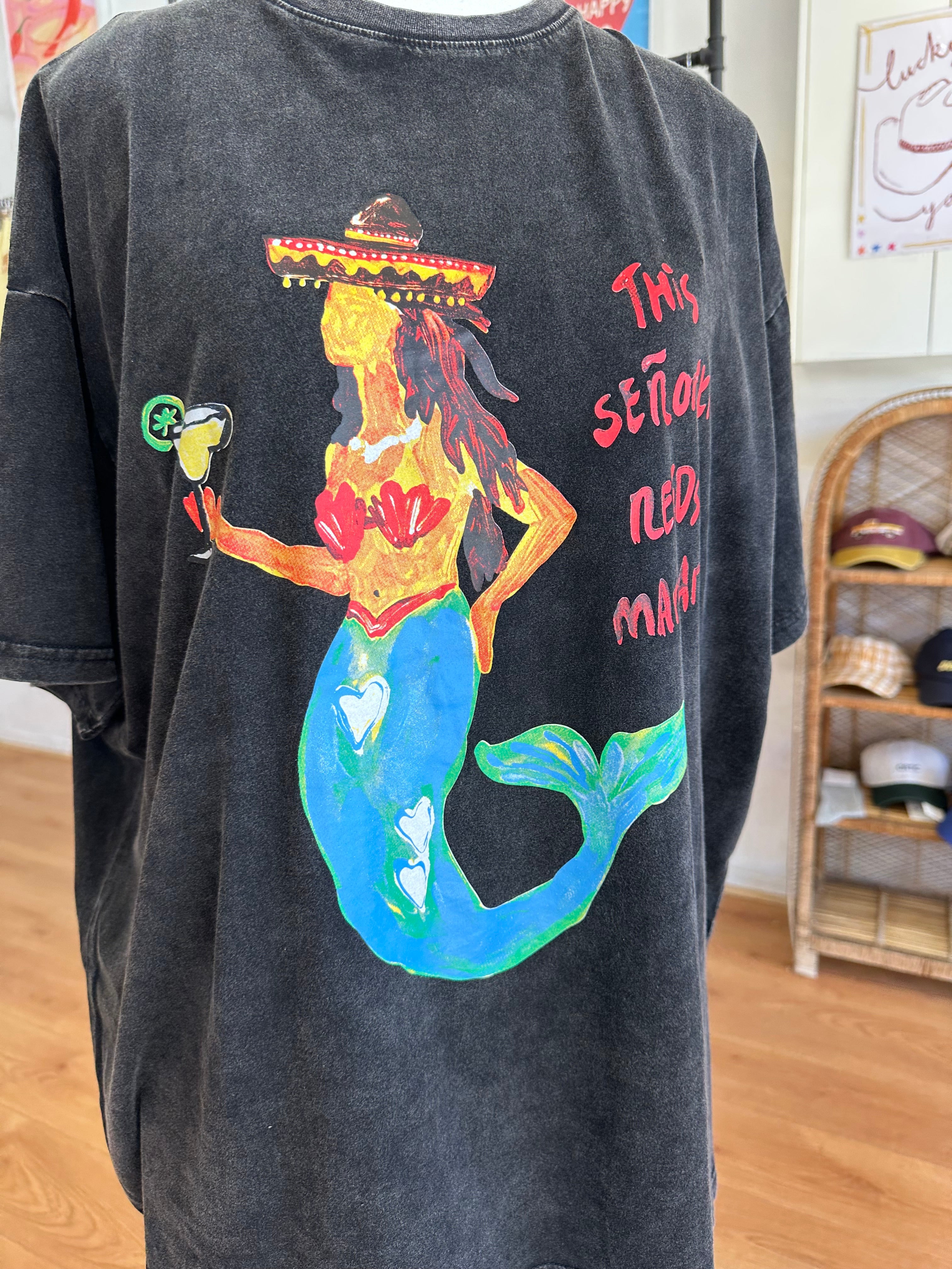 Senorita Margarita Tee | Black Wash