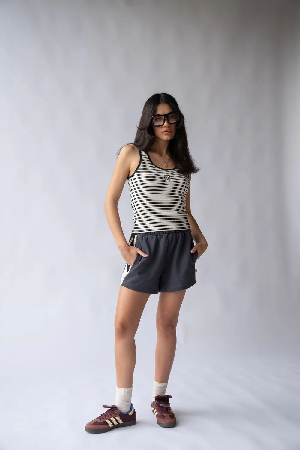 Araminta James - Mio Tank Noir Stripe