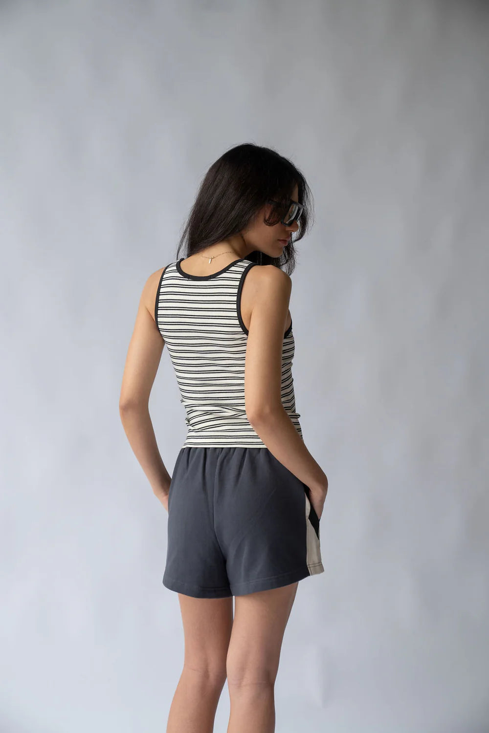 Araminta James - Mio Tank Noir Stripe