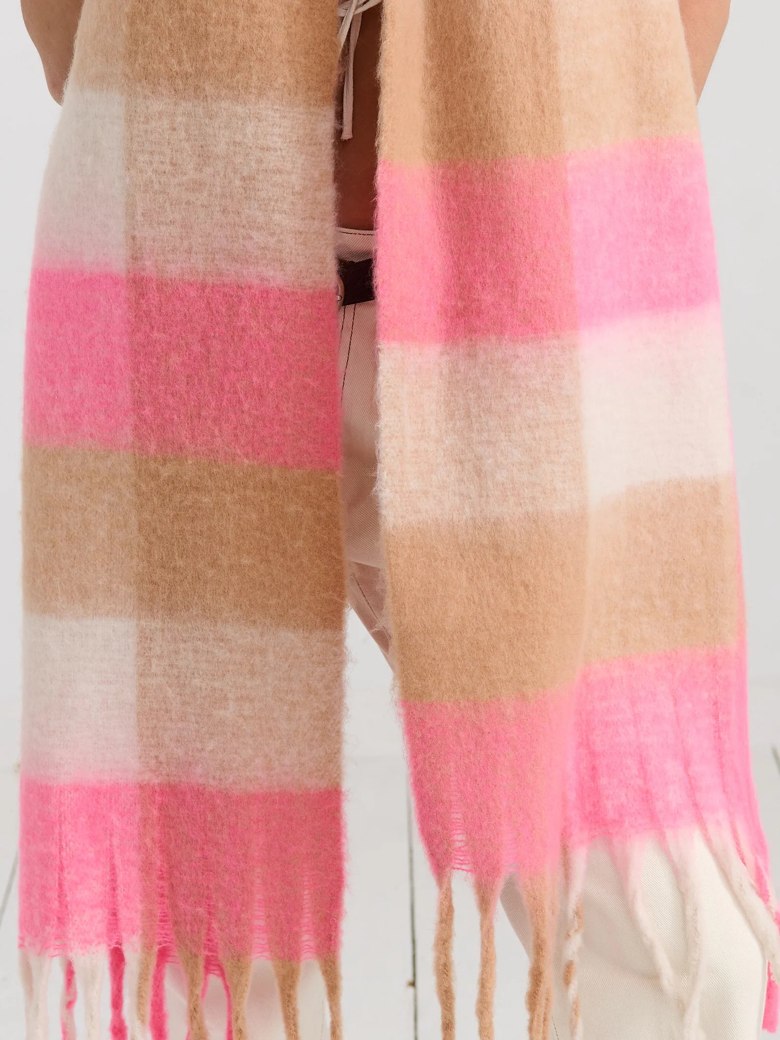 Neon Pink Checkered Scarf