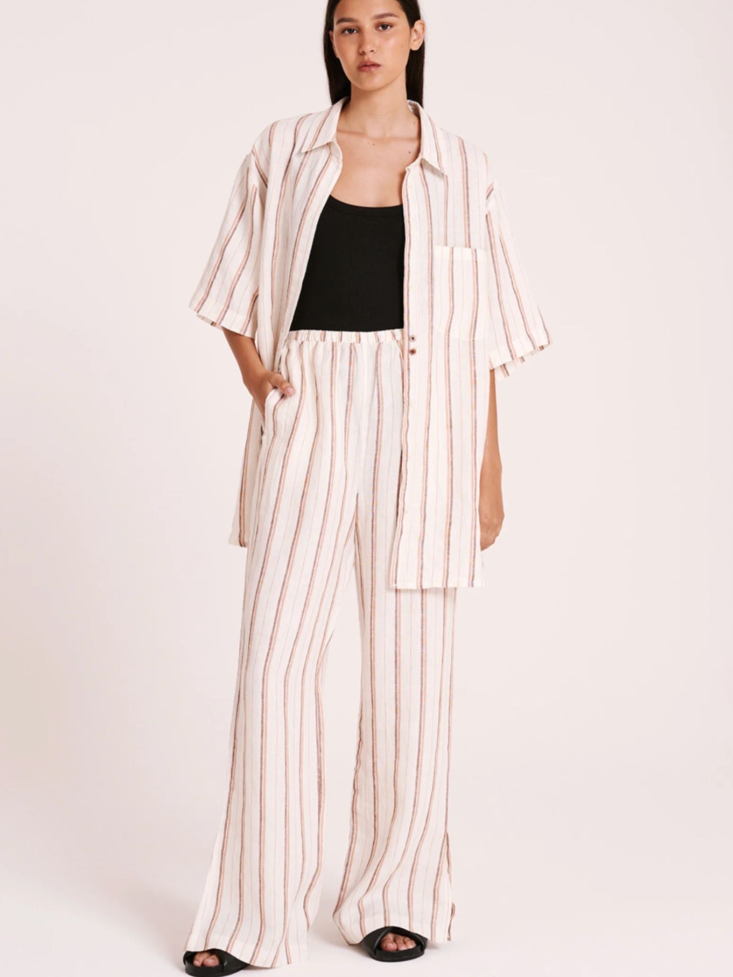 Nude Lucy - Aisha Linen Pants in Amber Stripe