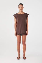 Poppy Tie Side Top | Espresso