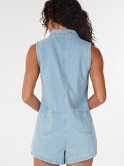 Aria Playsuit | Mid Blue Denim