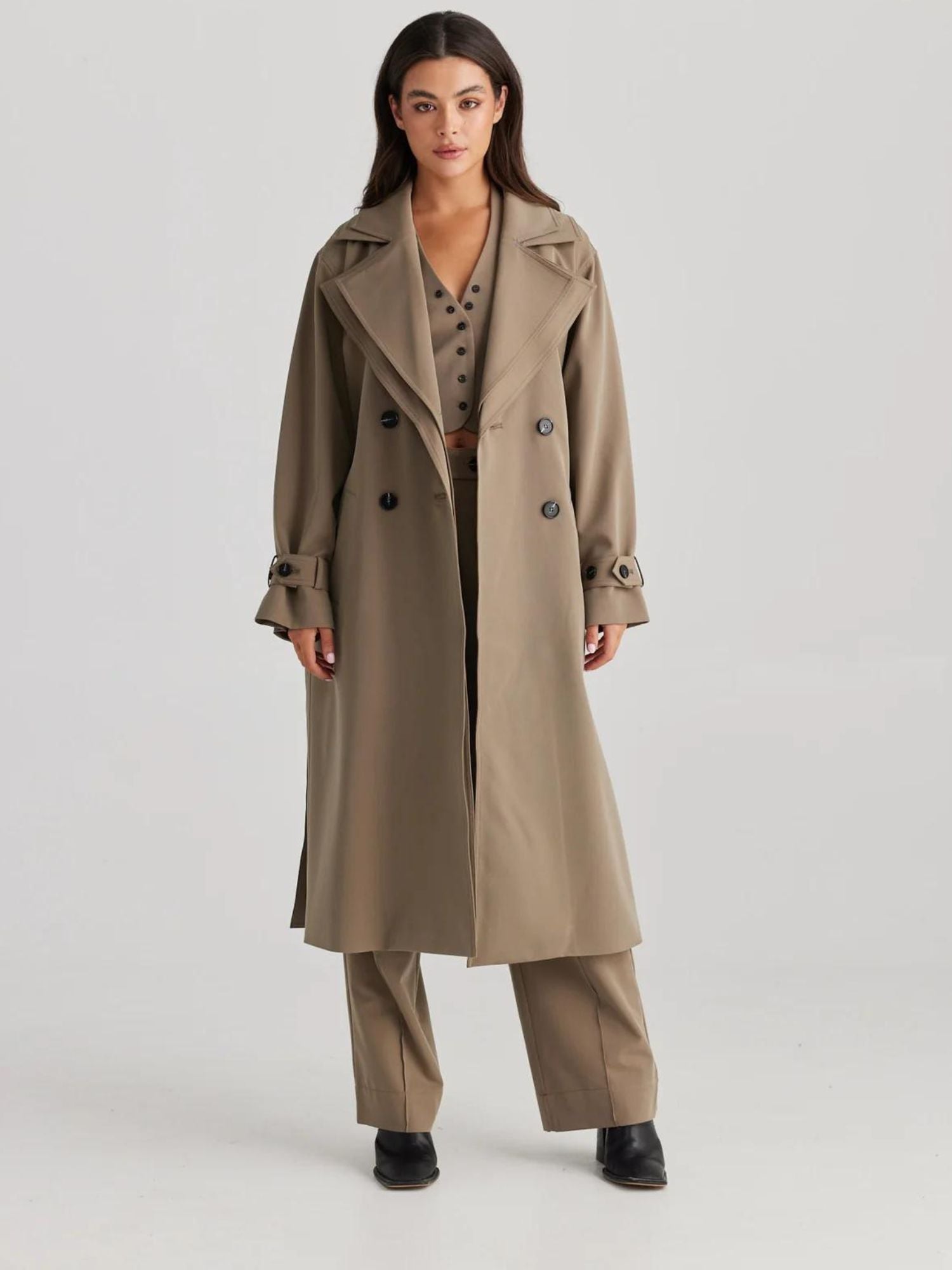 Aurora Trench Coat | Pebble