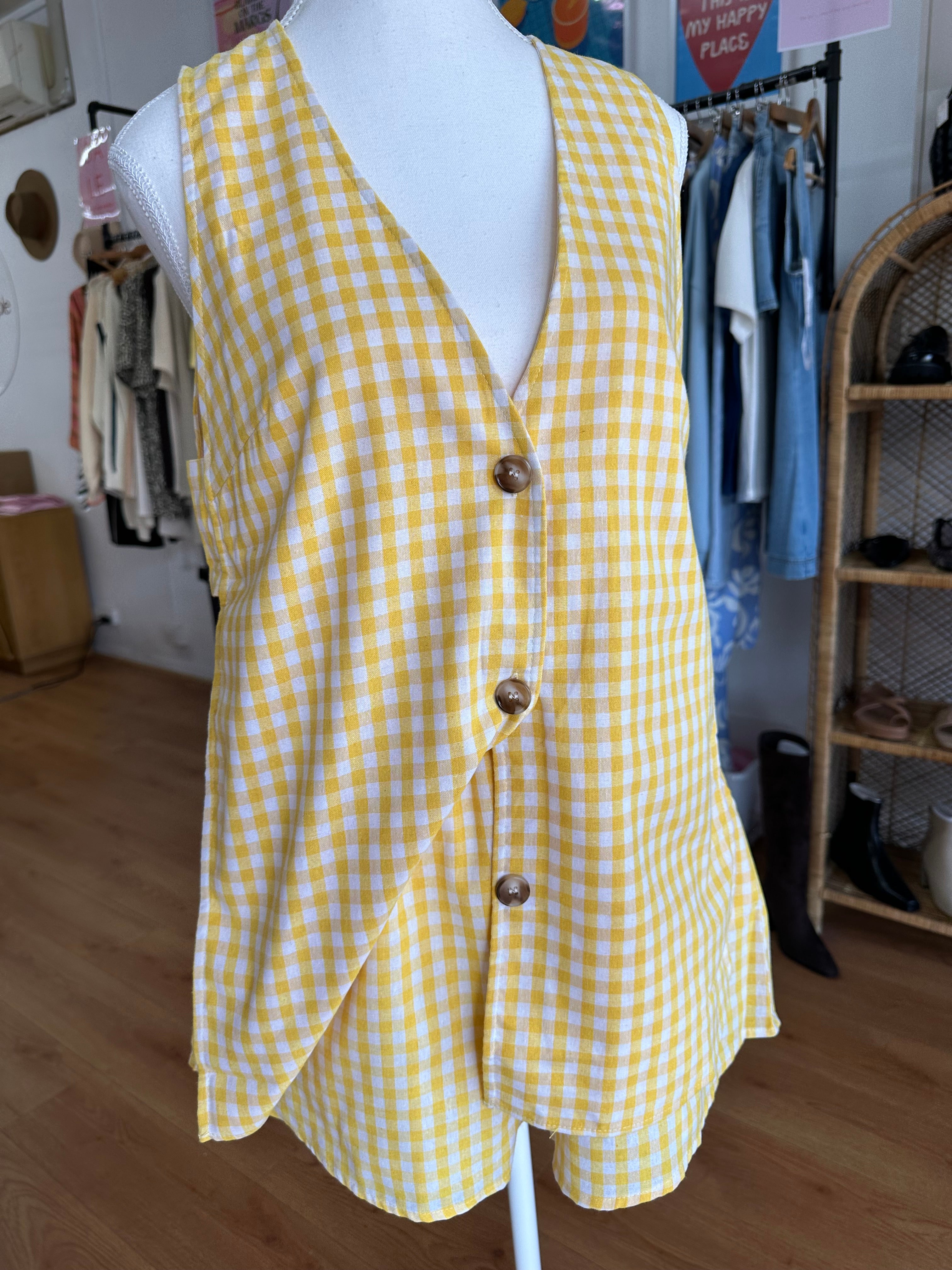 By Frankie Panel Short Set | Yellow Gingham