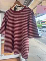 Pink & Red Stripe Oversized Tee