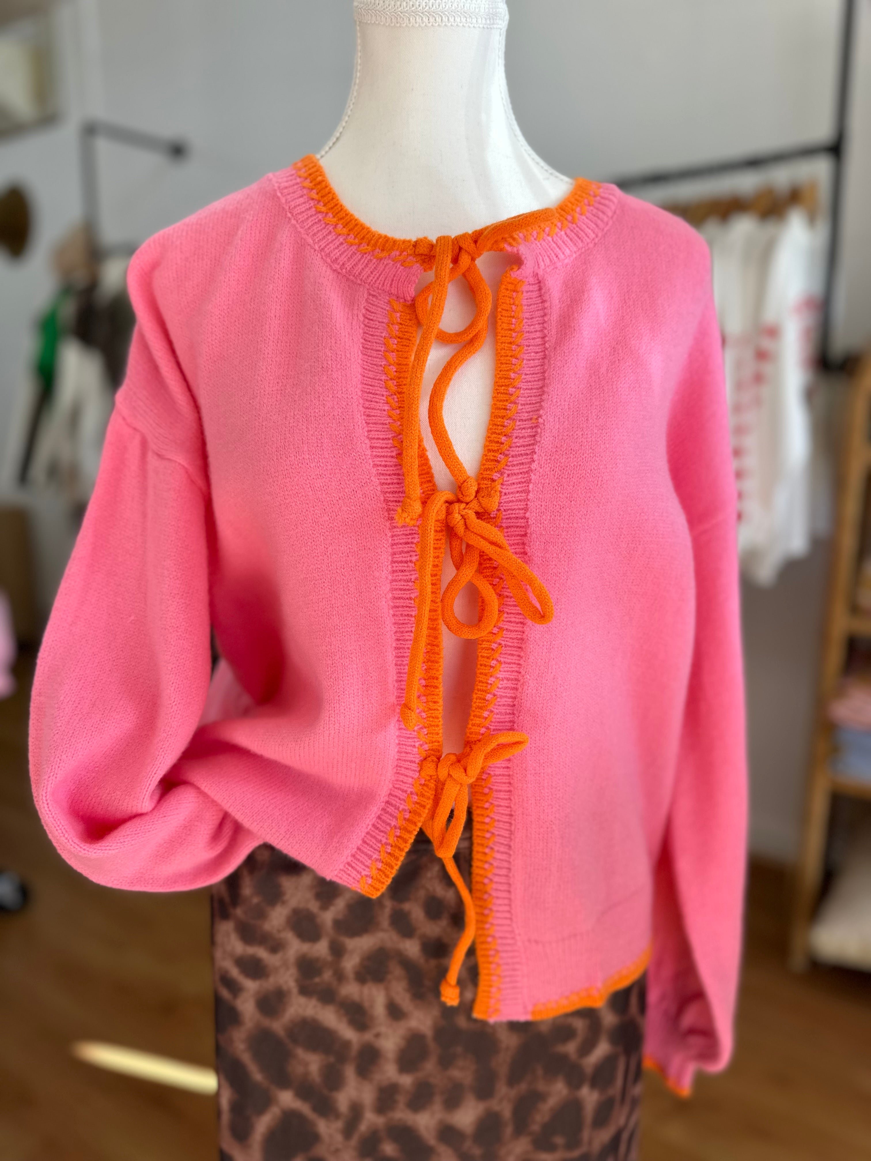 By Frankie Mila Tie Knit | Pink & Orange