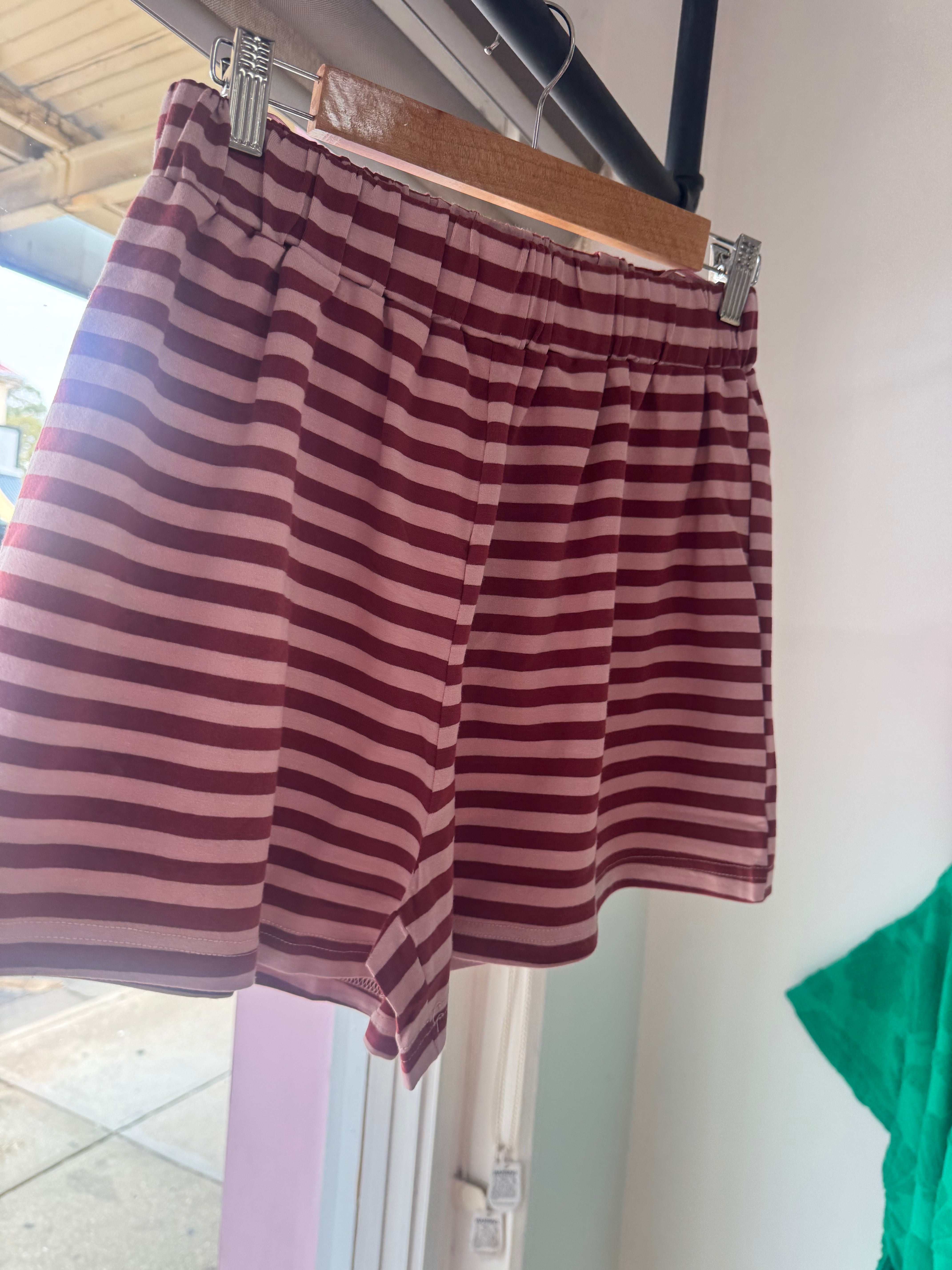 Pink & Red Stripe Shorts