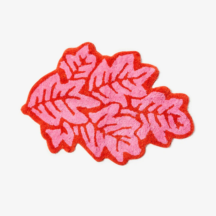 Bonnie & Neil - Pink Leaf Bath Mat