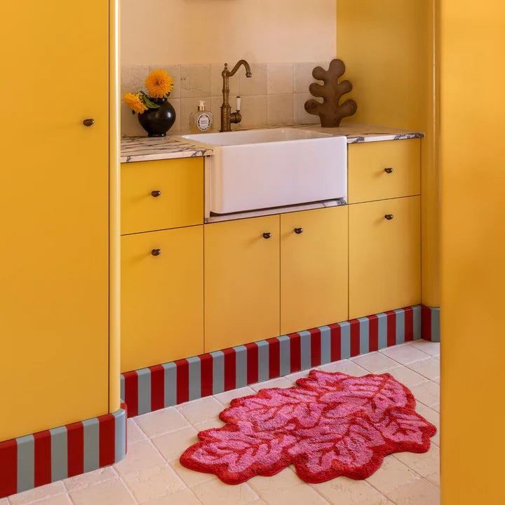 Bonnie & Neil - Pink Leaf Bath Mat