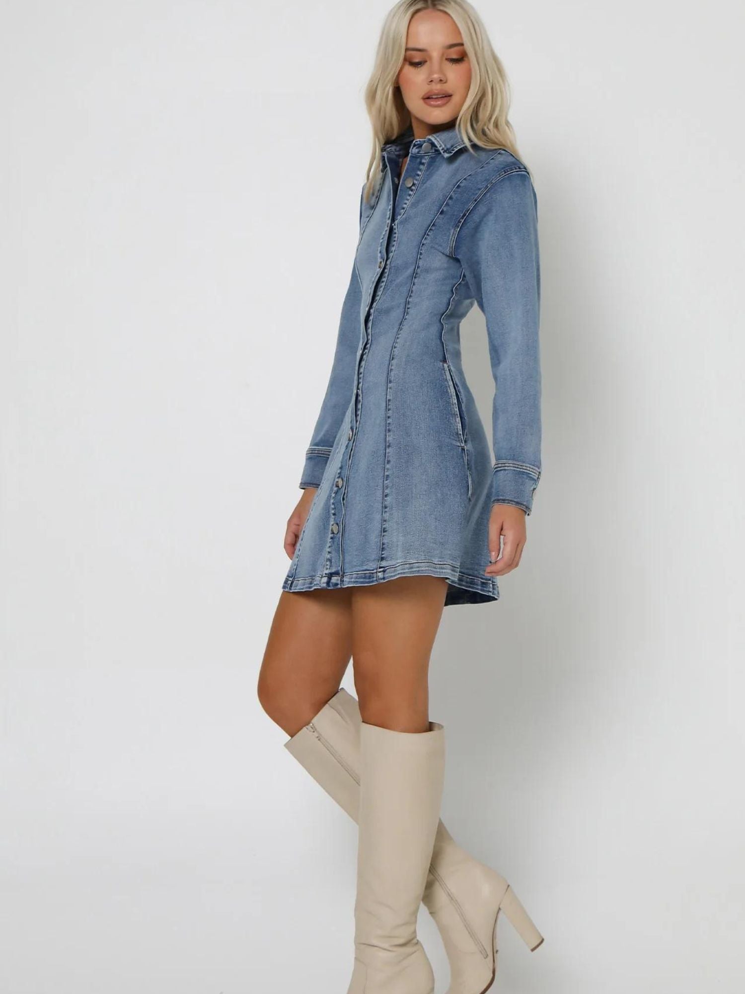 Bianca Mini Dress | Blue Denim