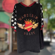 Wandering Heart Tee | Black Acid Wash