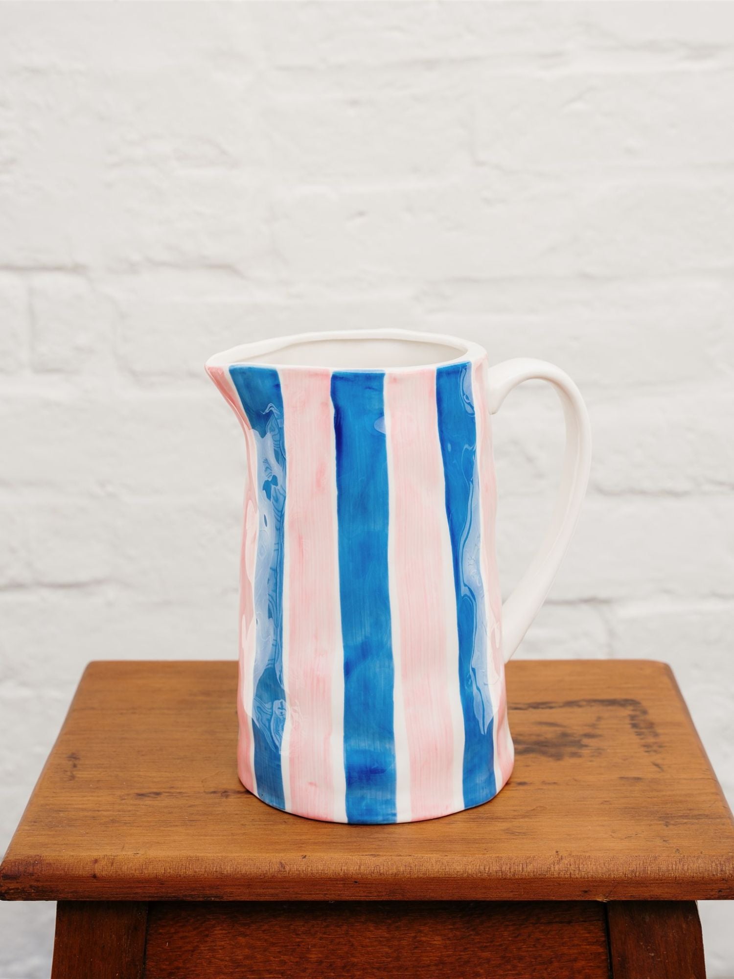 Noss & Co - Medium Jug | Blue & Pink Stripe