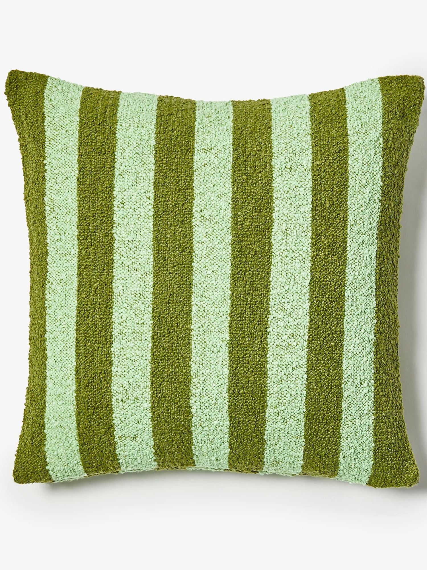 Bonnie & Neil - Olive Green Striped Cushion | Boucle Olive