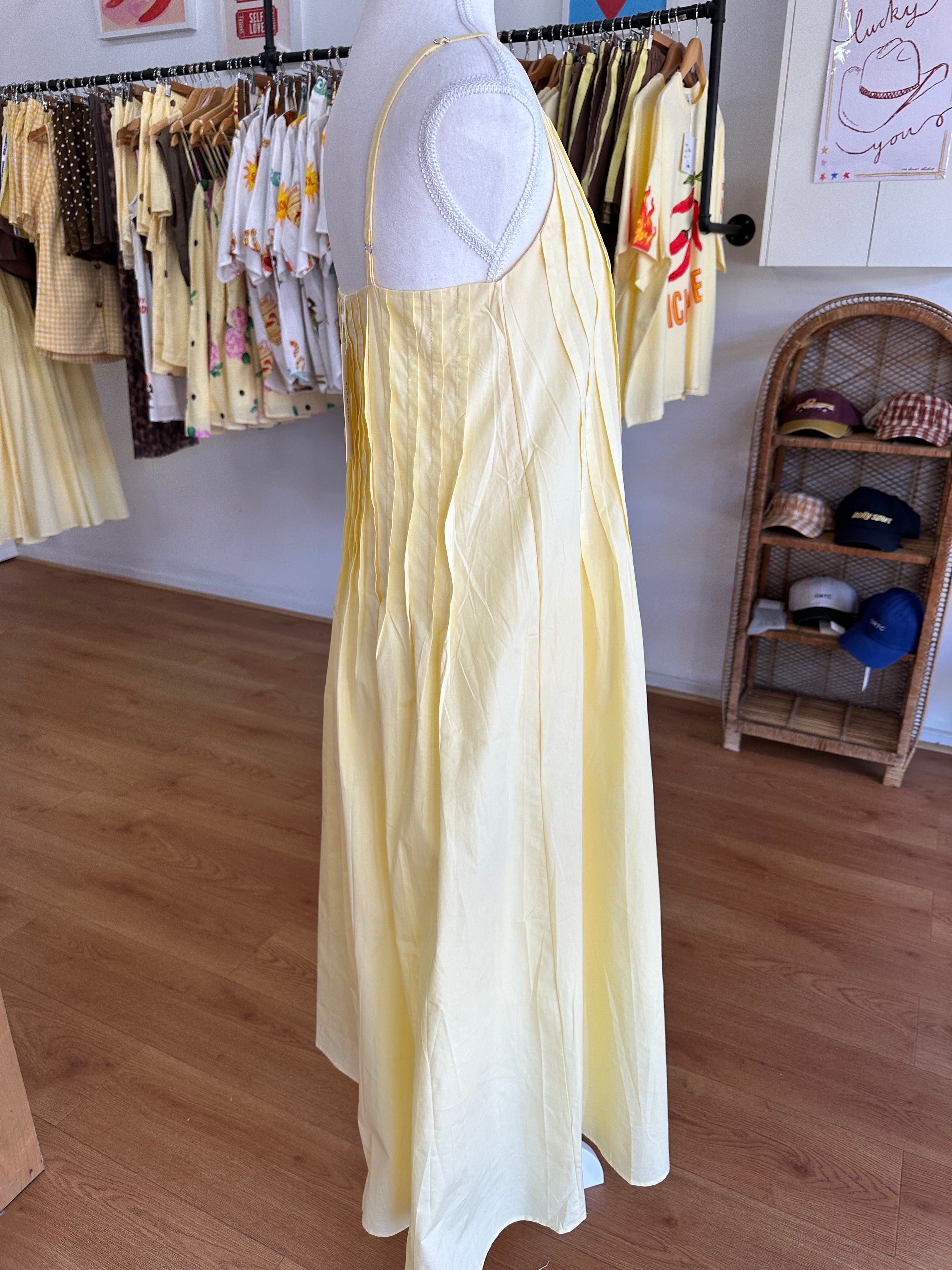 Yellow Pleat Dress