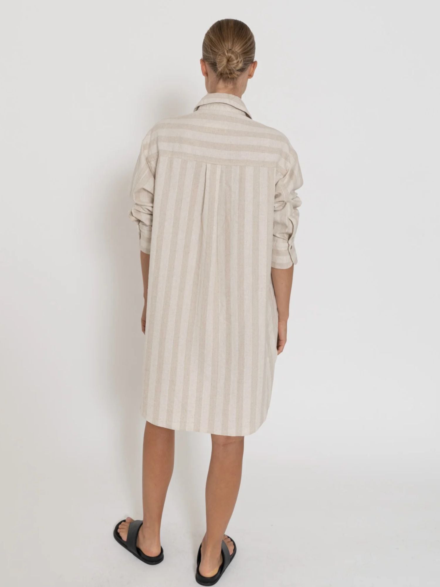 Capri Shirt Dress | Neutral Stripe
