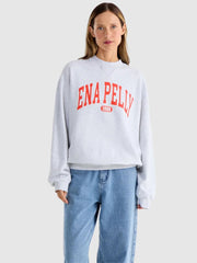Ena Pelly - Collegiate Sweatshirt | White Marle/Red