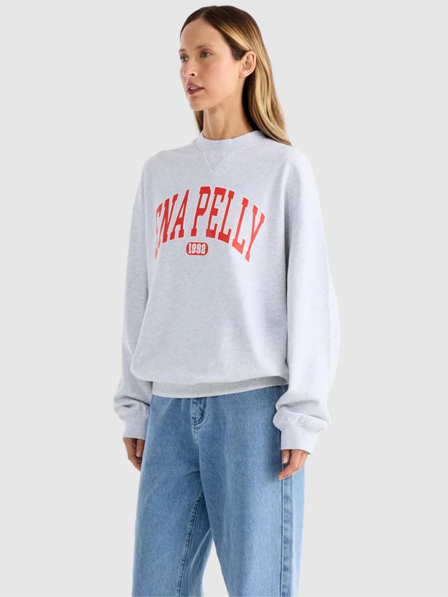 Ena Pelly - Collegiate Sweatshirt | White Marle/Red