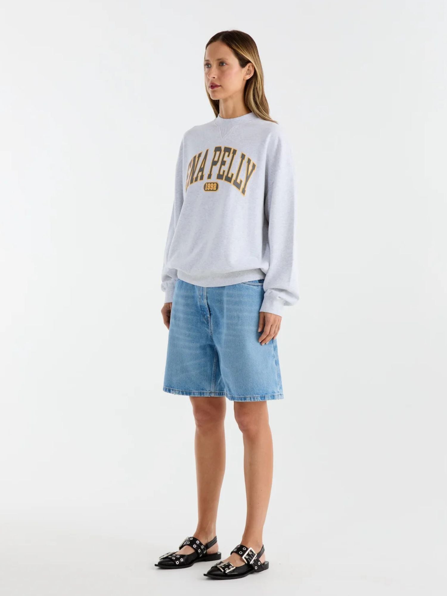 Ena Pelly - Collegiate Sweatshirt | White Marle