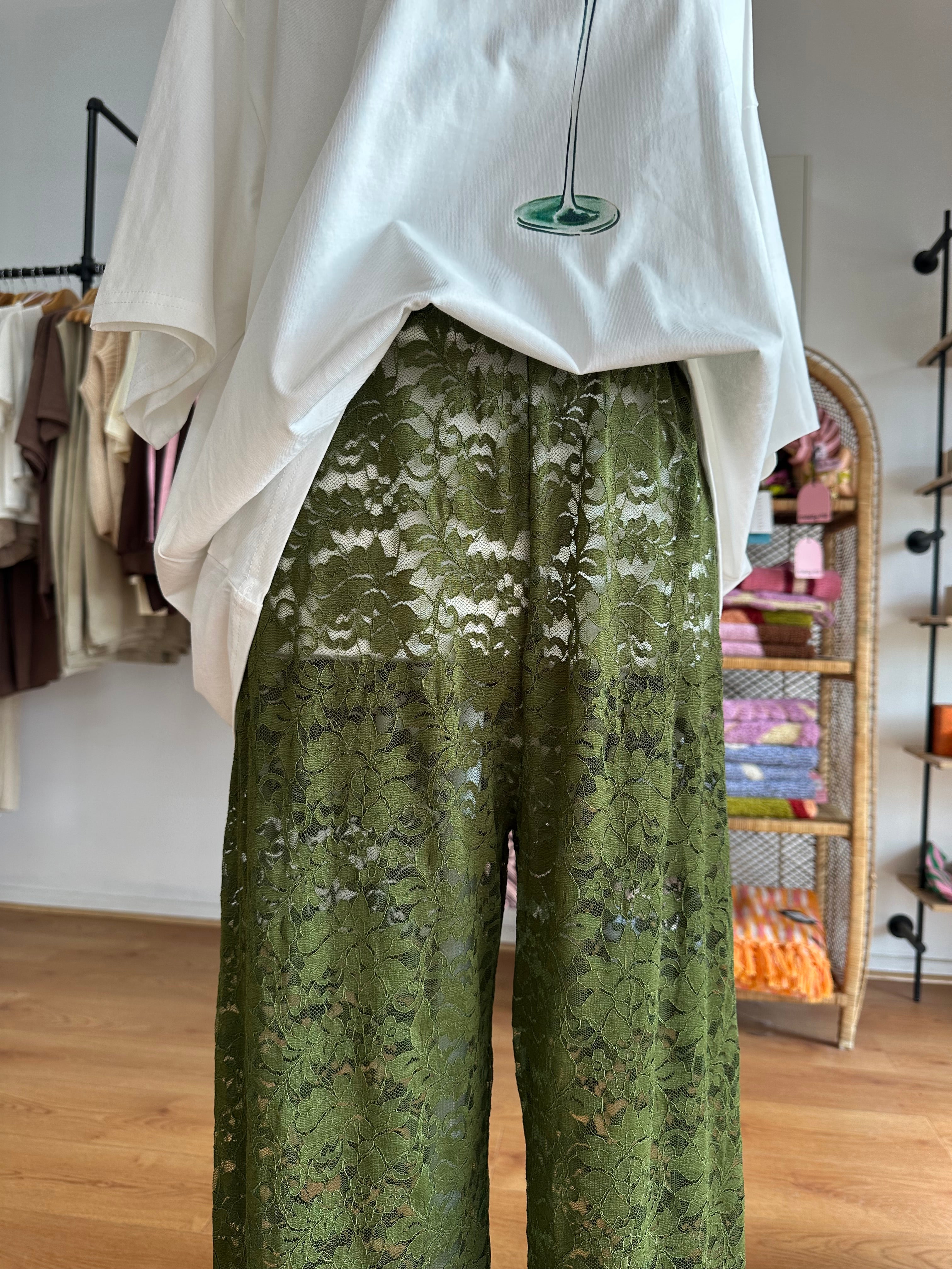 By Frankie Kiana Lace Pant | Khaki
