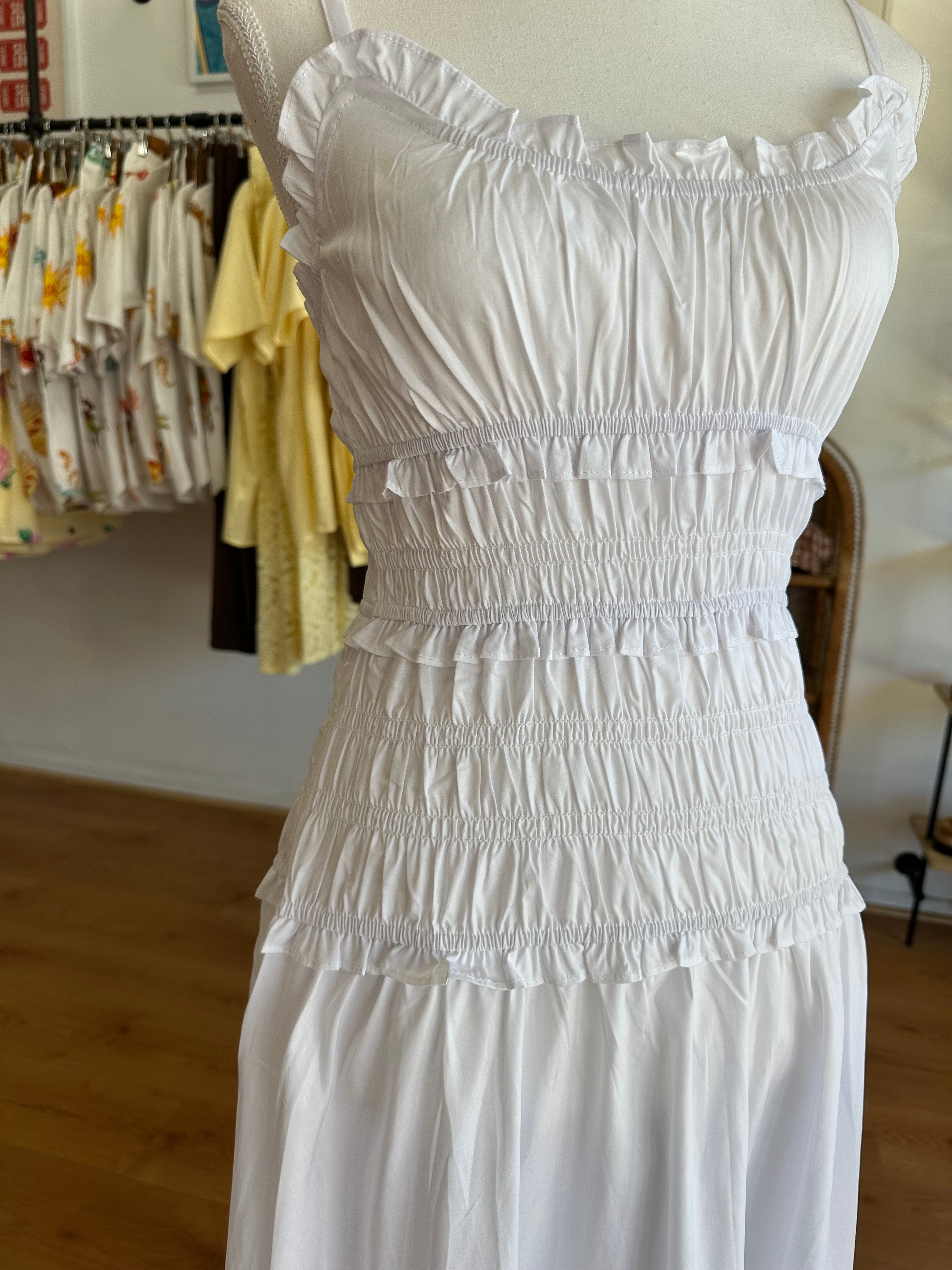 White Ruffle Dress