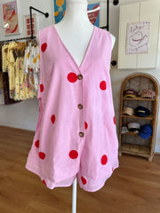 Pink/Red Polka Dot Panel Set