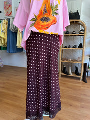 Burgundy/Pink Polka Dot Skirt